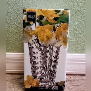 Mikasa Crystal Vase with Yellow Floral Design